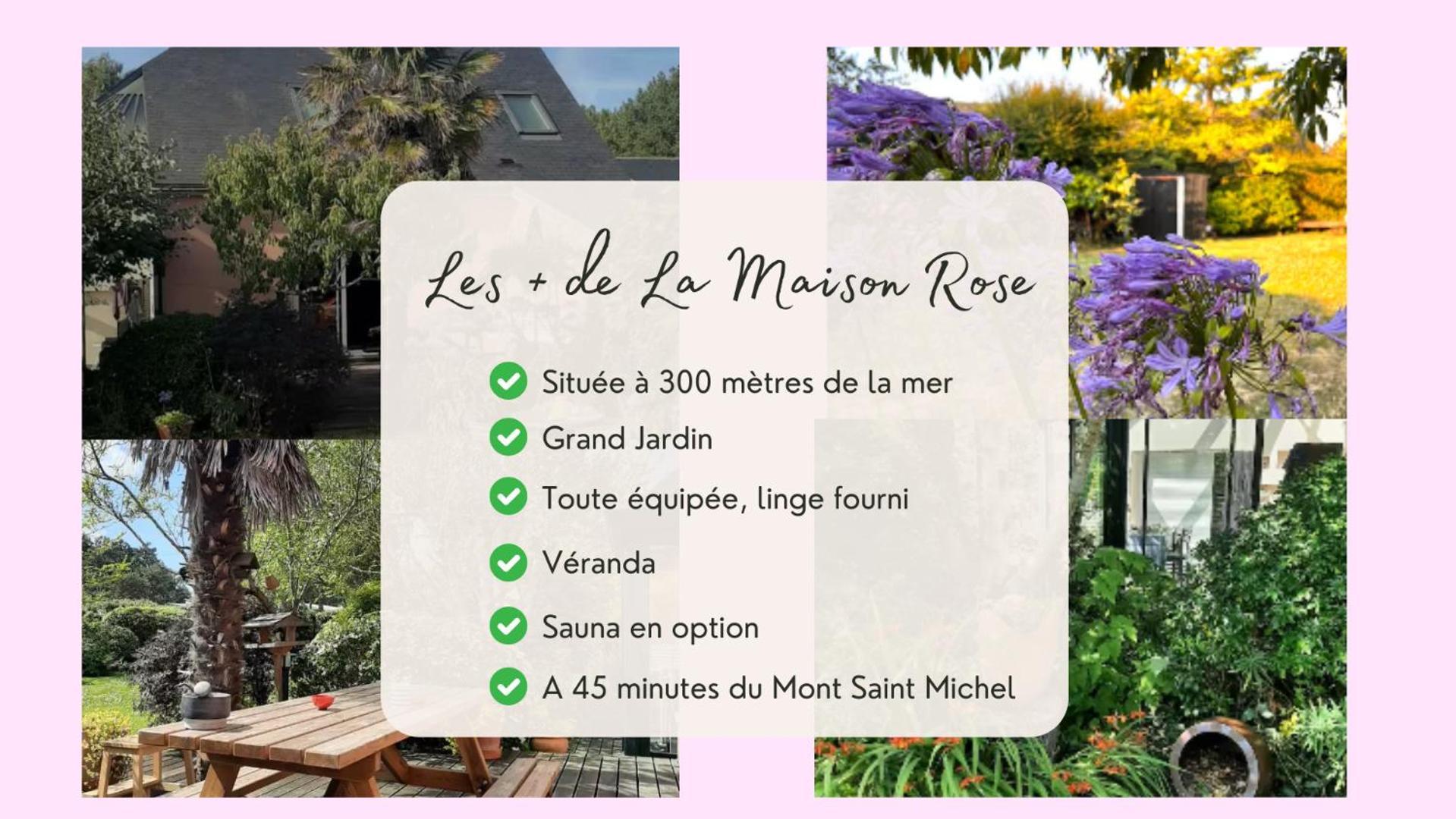 La Maison Rose - Avec Grand Jardin Clos A 300M De La Mer オートヴィル＝シュル＝メール エクステリア 写真
